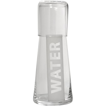 Bottiglia In Vetro Con Bicchiere Water - 700ml- _ø9x24,5cm, Botella:alt.23cm