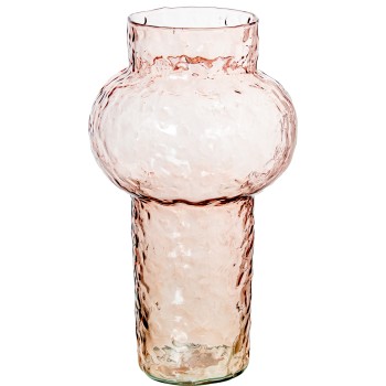 Vase En Verre Rose Ø15x29cm