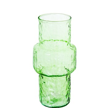 Vaso De Vidro Verde Ø14x28cm