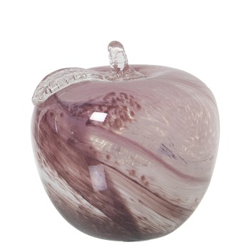 Figura Manzana Cristal Rosa Tierra Ø13x13cm