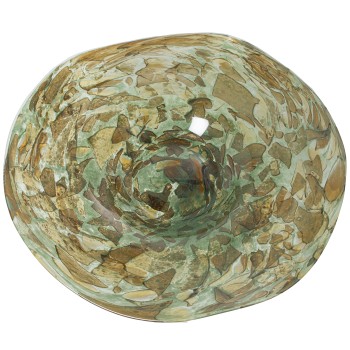 Centro Cristal Verde Tierra Ø40x6,5cm