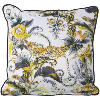 Coussin Déhoussable En Velours Indiano Leo Venecia - 45x45cm- 45x45cm, 100% Poliéster