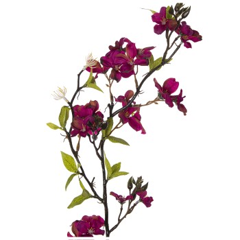 Rami Con Fiori Bordeaux - 79cm - Gomma Eva E Carta _79cm