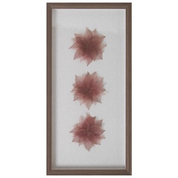 Tableau 3d Fleurs Avec Cadre Ps Et Verre- _30x4x60cm