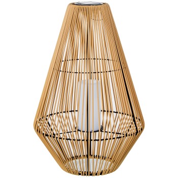 Lampada Solare Da Terra In Ferro/pp+pe Con Candela A Led Ø46x69cm. Tempo Di Funzionam.:6 Ore Dopo Carica Completa