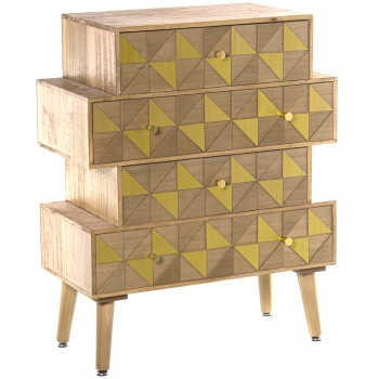 Cajonera Irregular Madera, Paulownia+dm 60x28x80cm
