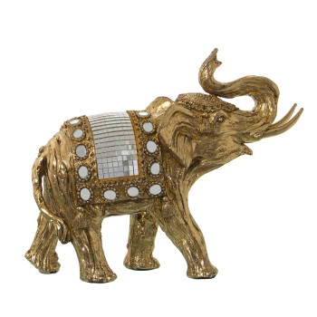 Statuette En Résine - Éléphant - Doré- 22x10x19cm