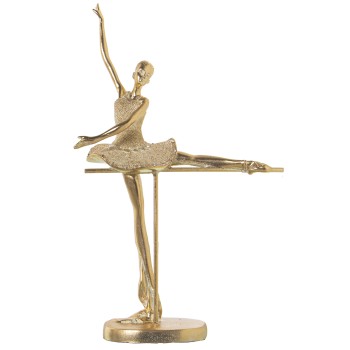 Statuetta In Resina - Ballarina - Dorato- 24x11x37cm