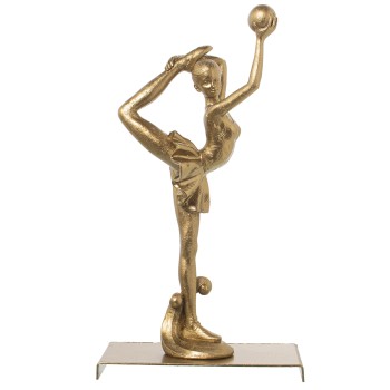 Statuette En Résine - Gymnastique Rythmique Balle - Doré- 17x9x31cm