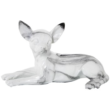 Resin Finishing Marble Dog Figure- 28x14x16cm