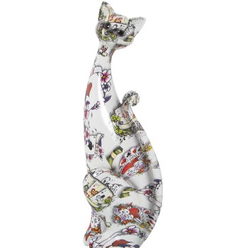 Figura Resina Gato Decorado Casino 10x10x30cm