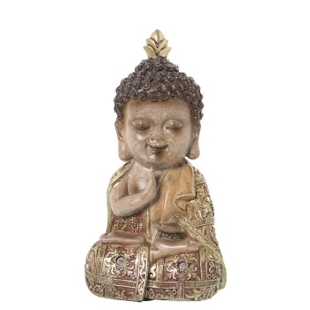 Figura Resina Buda Policromado 11x9x20cm