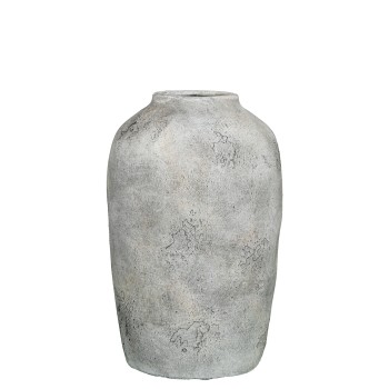 Vaso In Ceramica Bianca Rustica Ø21x43cm