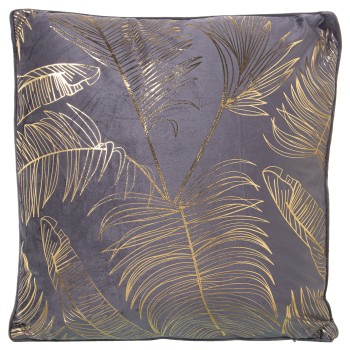 Cuscino In Poliestere Con Zip - Grigio - 43x43cm- 43x43cm