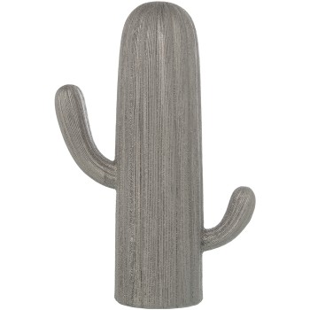 Figura Cactus Cerámica Plateada 38cm 25x11x38cm