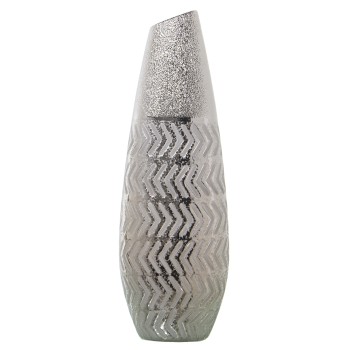 Silver Ceramic Vase- _17x11x49cm