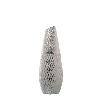 Silver Ceramic Vase- _12x7x35cm