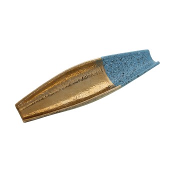 Centro Cerámica Dorado/azul 35x11x5cm
