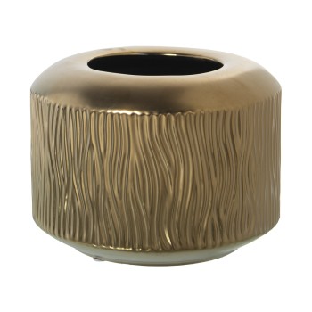 Vaso In Ceramica - Dorato- Ø18x18cm