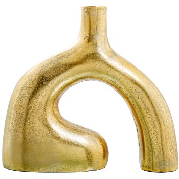 Vaso Aluminio Ouro 34x8x31cm