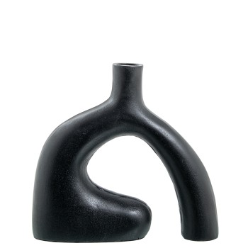 Black Aluminium Vase 26x7x25cm