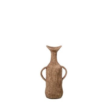 Vaso Con Manici In Alluminio Beige 13x9x25cm