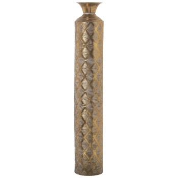 Vase En Métal - Argenté - 84cm- Ø14x84cm