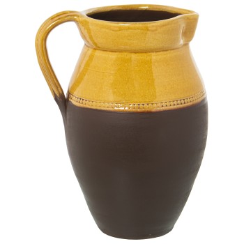 Brocca In Ceramica Giallo/marrone_ø21x29cm Boca:ø12,5cm