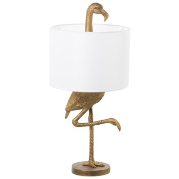 Lampada Da Tavolo In Resina Fenicottero - 1xe27, Max.60w- Ø30x66cm, Pant.ø30x22cm