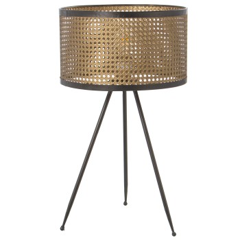 Goldn Metal Wicker Imitation Table Lamp - 1xe27,max.60w- Ø35x60cm, Pantalla:ø35x20cm