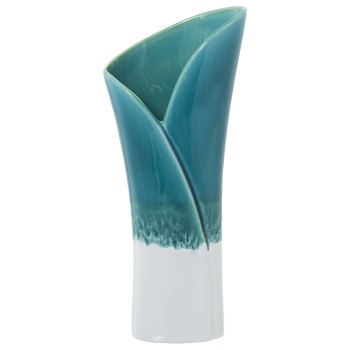 Vaso Ceramica 40cm Blu/bianco Ludico_17x11,5x40cm