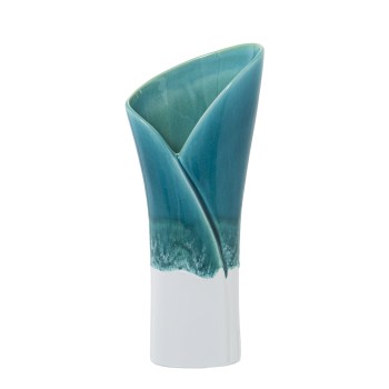 Vaso Ceramica 36cm Blu/bianco Ludico_15x10x36cm