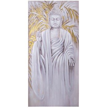 Quadro Pittura Su Tela - Legno - 90x190cm Buddha- 90x3x190cm