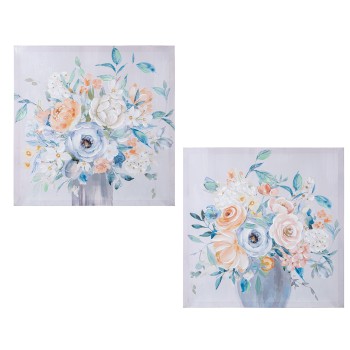 Quadro Su Tela 60x60x3cm Fiori