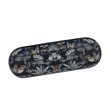 Tabuleiro Metal Esmaltado Leopardos_31x11x1cm