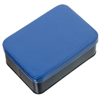 Caixa Metal Esmaltado Azul_18x13x5,5cm