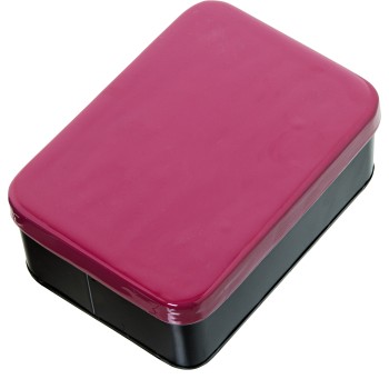 Caja Metal Esmaltado Rosa Oscuro 18x13x7cm