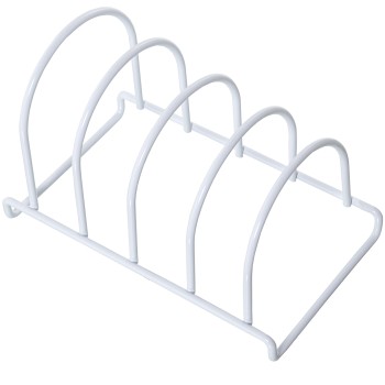 Portavassoi In Metallo - Bianco - 4 Vassoi- 20x12x13cm