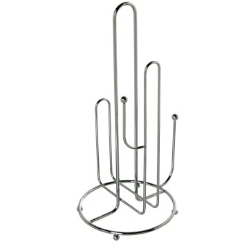 Portarotolo Da Cucina In Metallo Cromato- Ø15x34cm