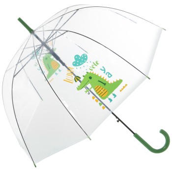 Transparent Umbrella Decorated With 8 Crocodile Ribs _ø85x84cm-apertura Automática