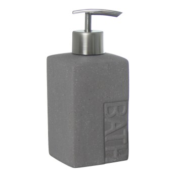 Dosificador Baño Cerámica Gris 7x7x16cm