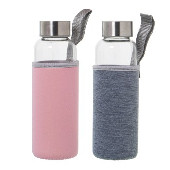Bottiglie Thermos In Acciaio Inossidabile Con Copertura In Neoprene- 360ml + 90948 - Rosa