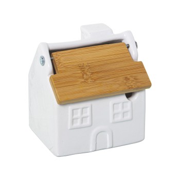 Sucriers Blancs En Céramique Avec Couvercle En Bambou 10x8x11cm