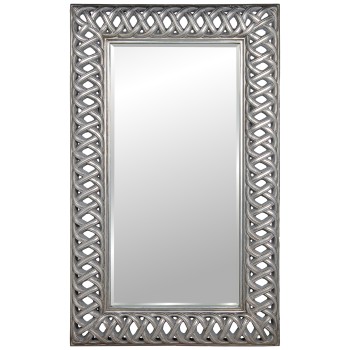 23012-silvered Interlaceo Pu Wall Mirror 92x7x152cm Int:57x116cm