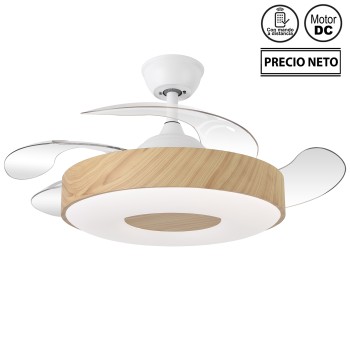 Ventilatore Da Soffitto Con Luce Crestwood, 4 Pale Pieghevoli_ø107x33-48cm Lampada:ø50cm