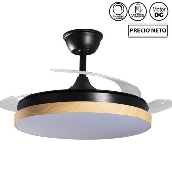 Ceiling Fan With Light Velvet, 3 Retractable Blades_ø106x36--53cm Lamp:ø45cm