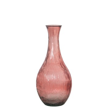 Vaso Rosa In Vetro Riciclato- _ø32x75cm Boca:ø15/ø8cm