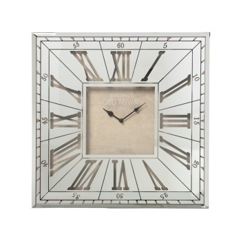 Reloj Pared Metal Cromado/cristal, Pila:1xaa,1,5v (no Inclu 49x4x49cm