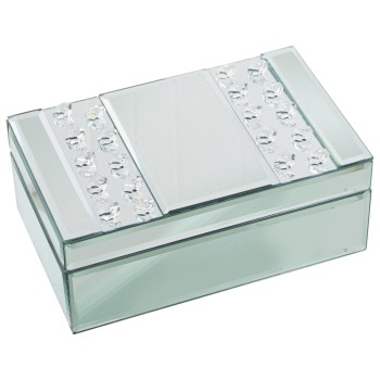 Wooden And Glass Mirro Jewelry Box- 21x13x9cm