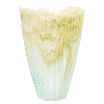 Vase En Verre Crème Ø21x30cm Base:ø9cm